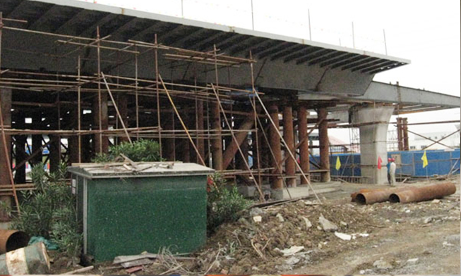 无锡惠澄大道跨线桥顶推工程